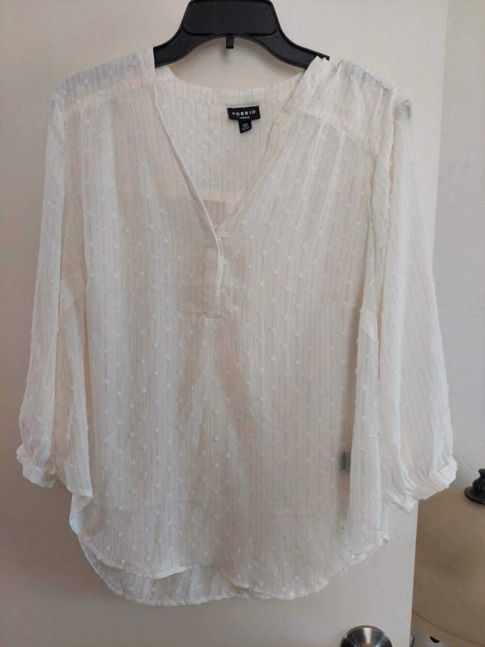 Torrid Sheer White Blouse